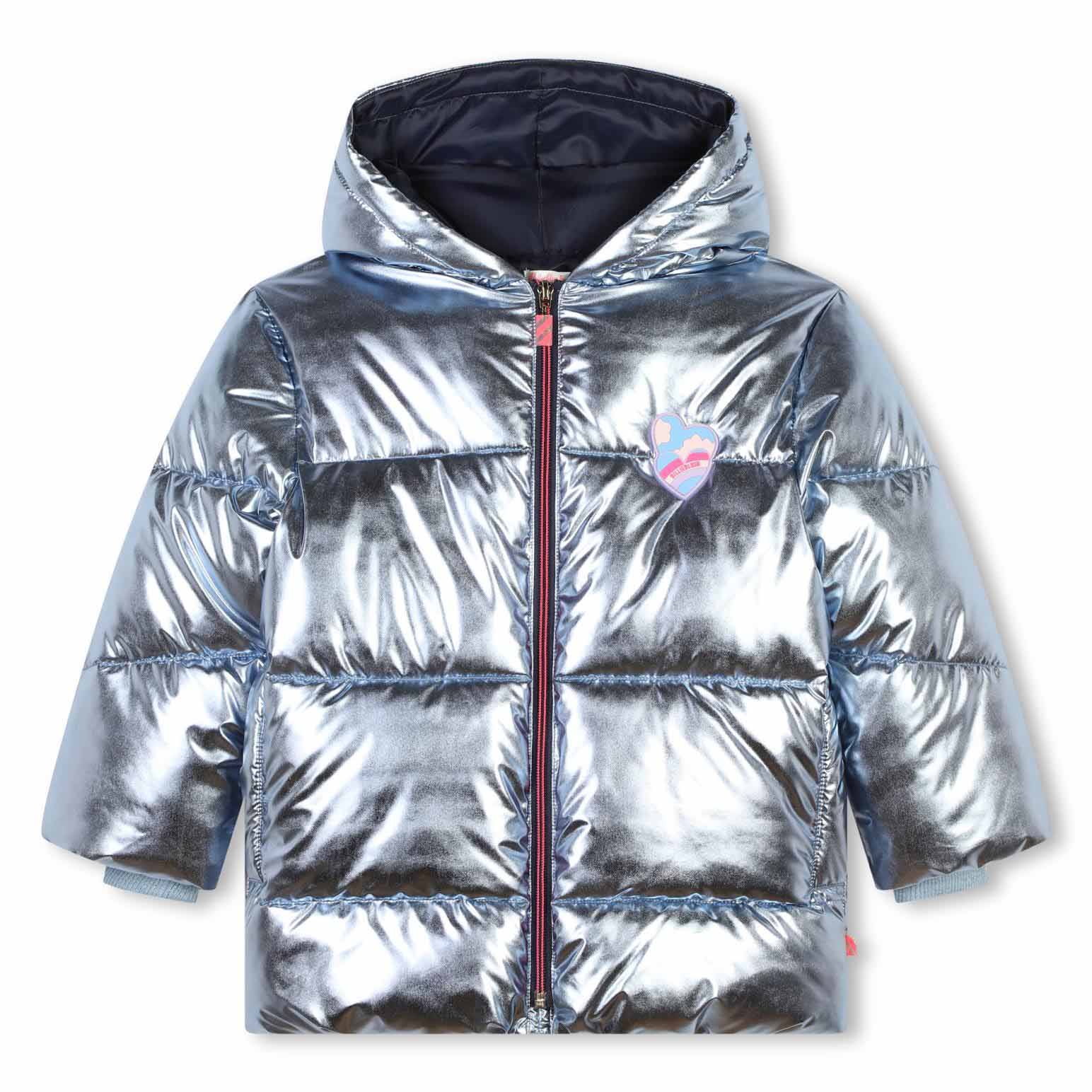 Billieblush Zip-Up Metallic Hooded Puffer Jacket3Y - 10Y